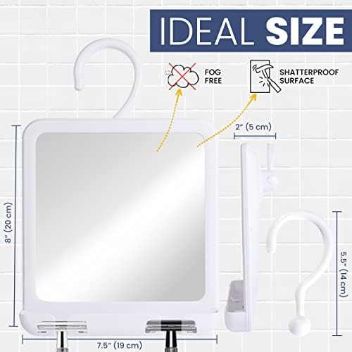 Mirrovana Hangable Fogless Shower Mirror para barbear com suporte de barbear e anti nevoeiro superfície à prova de quebra e espelho