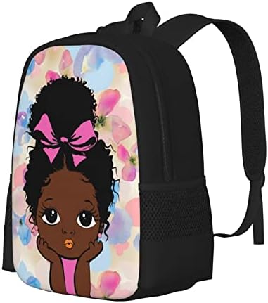 Afro Girl Backpack Durable Book Bag Laptop Travel Daypack for Women Student Work Outdoor 17 ''