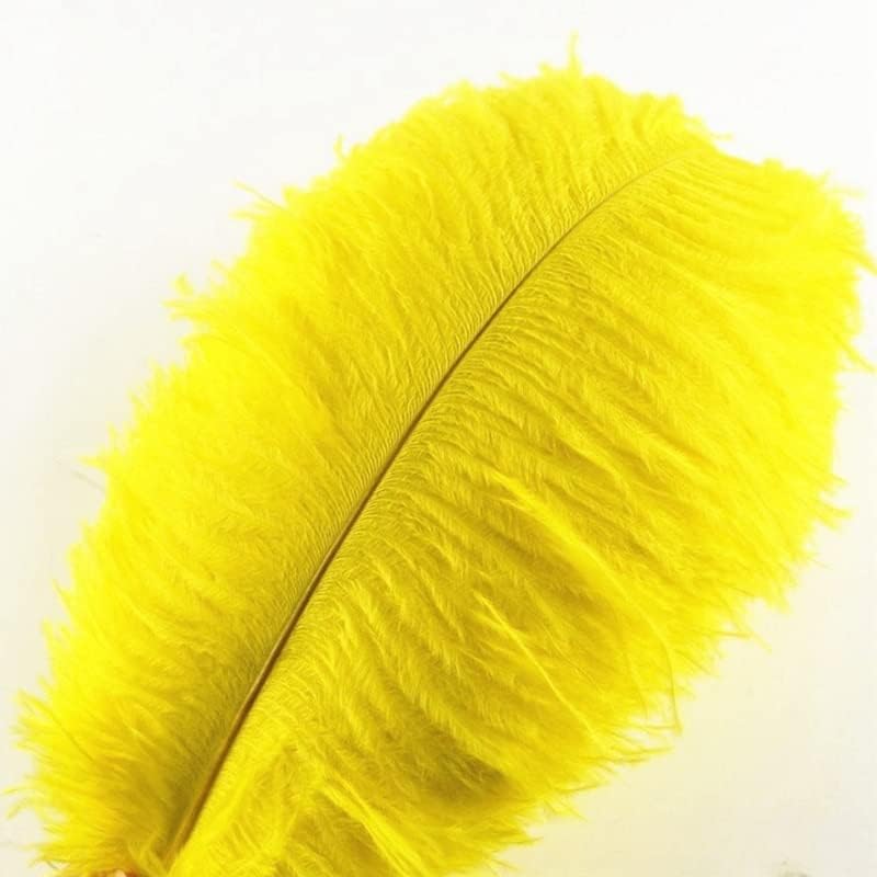 Zamihalaa - 50pcs/lotes amarelos penas de avestruz para artesanato 15-70cm plumas de avestruz de penas para jóias