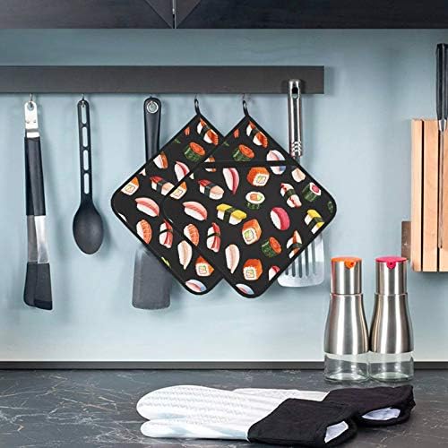 KQWAII colorido pequeno portador de sushi portador de panela de panela de panela resistente a calor para cozinha 2 PCs Potes de cozinha 8 × 8 polegadas para cozinhar e assar