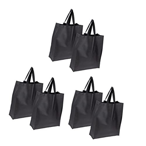 Saco de compras dobráveis ​​Alipis 12 PCs xxcm tecido dobrável não tecido-armazenamento amigável para armazenamento preto bolsa de compras preta mercearia de grande capacidade