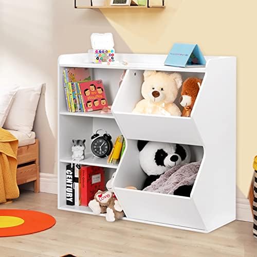 Organizador de armazenamento de brinquedos de Alimorden com estante de estante, cubo infantil de armazenamento de brinquedos com caixas