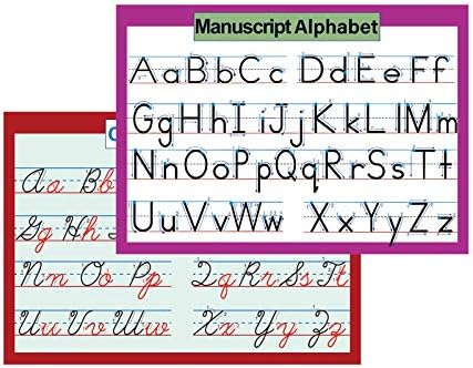 Pôster de alfabetismo de manuscrito cursivo ABC para crianças limpam o alfabeto limpo Aprenda a escrever gráfico laminado com marcador de apagamento seco para creches em idade pré -escolar e escola de casa