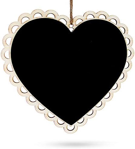 Quadro-negro do coração, bordão apagável- placa de exibição de placas de sinal de 6 polegadas de largura