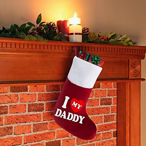 Eu amo papai meias de Natal de Natal