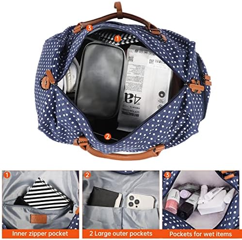Bolsa de Weekender para mulheres para mulheres durante a noite Bag Large Duffle Duffle Carry On Weekend Bag com compartimento de