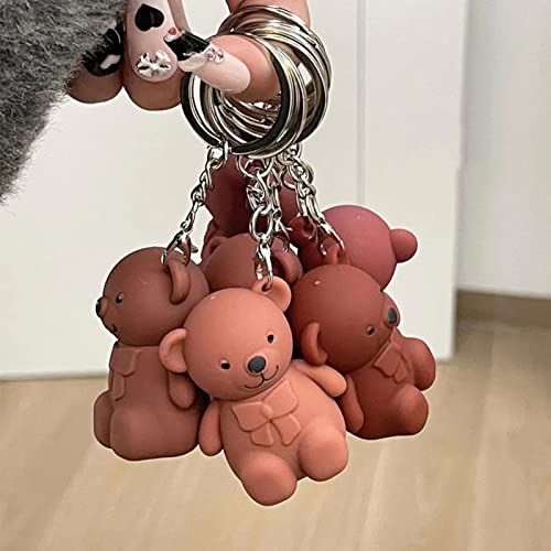 Yaobful Keychain Bear batons - 2pack 2 em 1 Chave -chave Chave -chave Matte batom, lama de lábio de veludo fosco à prova d'água,