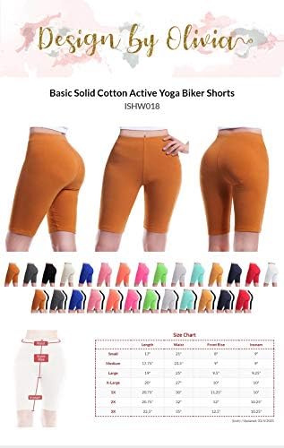 Design da Olivia Women's Basic Solid Solid Active Yoga Biker Shorts