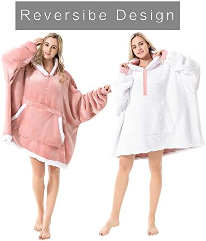Lluanmdtat Capuz de moletom vestível de moletom de tamanho grande cobertor sherpa cobertor macio macio de lã de lã para adultos