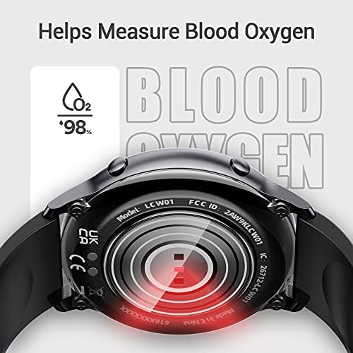 Relógio inteligente Stiive, tela de toque completa de 1,28 polegada Smartwatch para homens, freqüência cardíaca e monitor