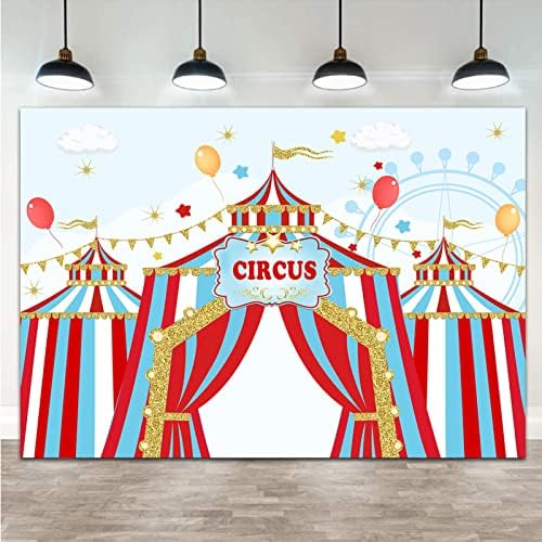 9x6ft /poliéster Carnival Carrossel Big top tenda fotográfica Background Charf -chá de bebê Partem