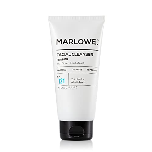 Marlowe. 121 Cleanser facial para homens 6oz | Lavagem diária de rosto com extratos e antioxidantes naturais | Acalma, purifica, refresca | Espuma grossa, não mais seca
