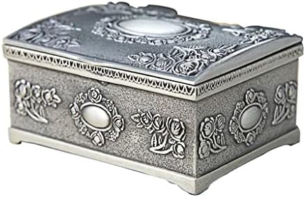 Caixa de metal wjccy pequena caixa de armazenamento vintage de bugiganga para anéis Brincos de colar de tesouro organizador