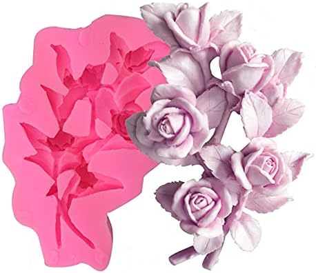 Flores 3D Flores de bolo de silicone moldes de bolo de rosa moldes de chocolate seco jóias de flores decorativas resina de molde epóxi moldes de pastelaria