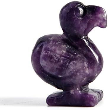 Ygline 1,5 Decoração de pássaro Dodo esculpido em esculpido, decoração de cristal de chakra de cura, reiki, pássaro de escultura