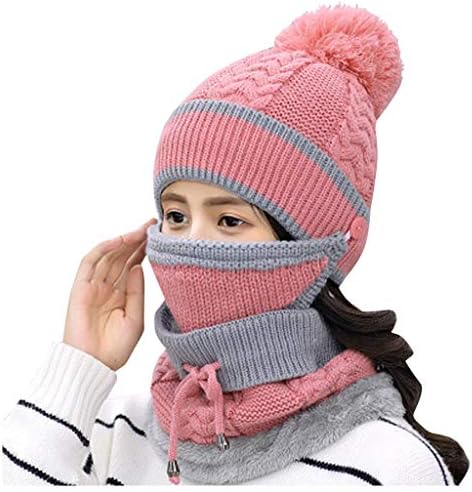 Capéu de gorro folgado feminino chapéu de lenço adulto quente Chapéu à prova de vento Skiing Cicling Knit