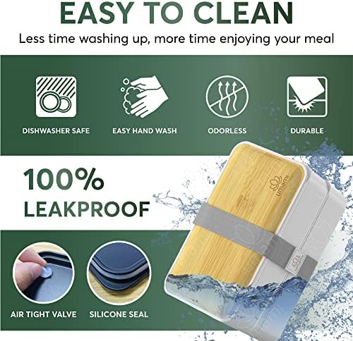 Kit de almoço premium de umami 40 onças de lancheira com bolsa de Pochette, solução de almoço ecológica, caixa de bento à prova