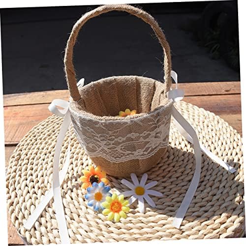 Veemon Flower Basket Basket Casket cestas para cesto para frutas lixeiras naturais contêineres de flores de casamento cesto de flor