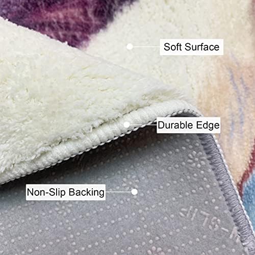 Tealp Faux Wool Runner Rug 2x5 para a cabeceira, penas estampadas no chão tapetes para decoração de casa Dreamcatcher para