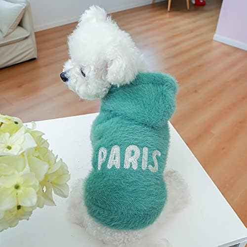 Blusas de cachorro para cães pequenos menina gorjear moletom com capuz de cor pura cor de casaco quente letra de gato de