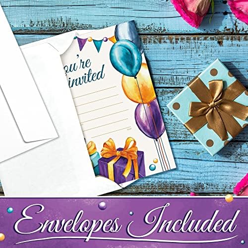 30 pacote de convites de aniversário, convites para festas de aniversário com envelopes, convites de festa impressão