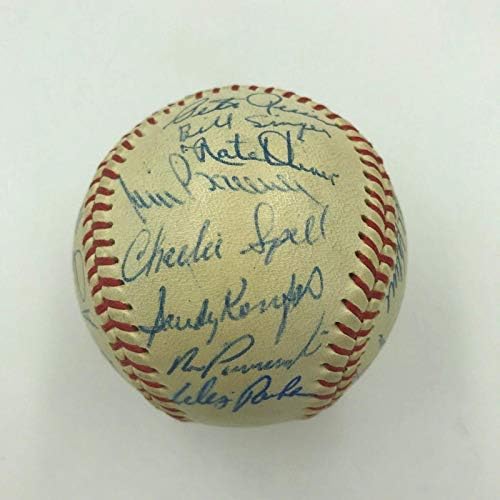 Beautiful 1964 Los Angeles Dodgers Team assinou o beisebol Sandy Koufax JSA COA - Bolalls autografados