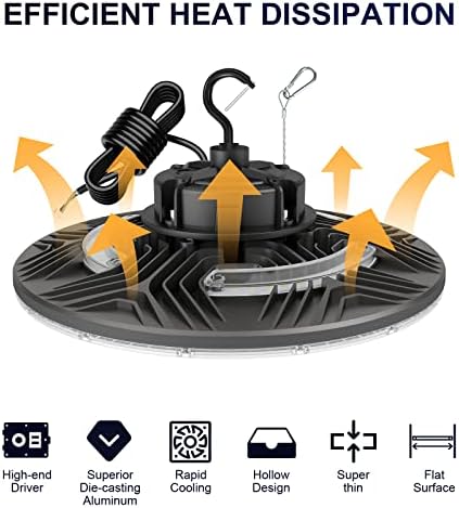 240W OVNID LED High Bay Light 36.000lm 5000k 0-10V Dimmable High Bay Led Shop Light DLC UL Aprovado