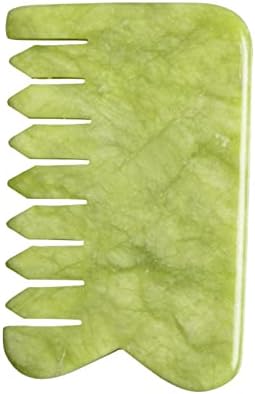 Nhoss Natural Jade Stone Gua Sha Massage Comb Gouache Scraper para a cabeça do corpo do corpo Meridian Scraping Acupuncture