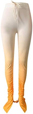Calças de ioga Balakie para mulheres gradiente/cor sólida cora alta de cintura de tração Leggings calças de treino para