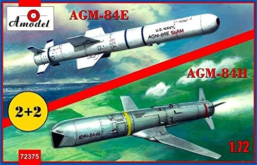 Amodel 72375-1/72 AGM-84E e AGM-84H Rockets no Kit de Modelo de Plástico de Trolleys
