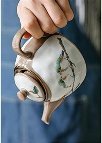 Irdfwh Cerâmica bruta japonesa pintada à mão maconha bule de chá de chá de cerâmica bule chaleira de chá doméstico de chá