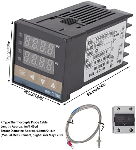 Controlador de temperatura do termostato EVTScan 0 a 400 graus centígrados com K Thermopple Relé 100-240V