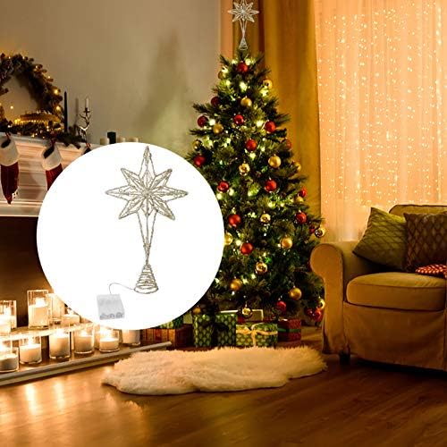 Kesyoo Christmas Tree Star Topper com luzes Decorações Decoração Star Tree Trede