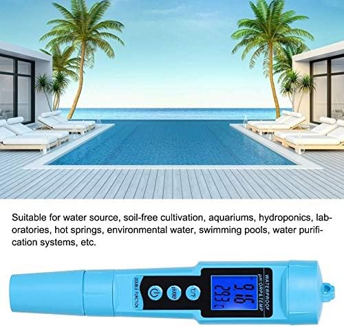 JF-XUAN MONITOR DO MONITOR DO TESTENTE DE PH da qualidade da água, 3In1 Profissional Digital Handheld ORP/PH Medidor de temperatura do medidor de água Monitor do detector de qualidade