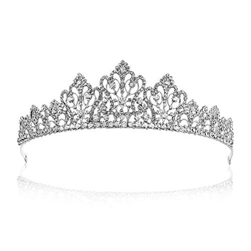 Filigree Flower Design Flower Rhinestone Crystal Bridal Tiara Crown T1026