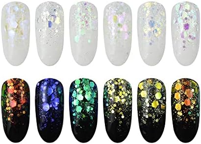 12 Caixas Glitter Glitter Mermaid Floks Pigmment