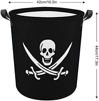 Moletons com capuz de bandeira pirata moletons skullandswords cestas de lavanderia de pano com alças de cesta de armazenamento