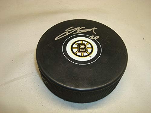 Lee Stempniak assinou Boston Bruins Hockey Puck autografado 1C - Pucks autografados da NHL
