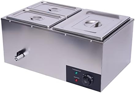 MAIS DE COMERCIAL ALIMENTOS ALIMENTOS, TABELA DE VAVE DE ELECTRICA DE 600 W ELECTRIC com controle de temperatura, aço inoxidável de 3 pan de 110v de grande capacidade para catering e restaurantes usados