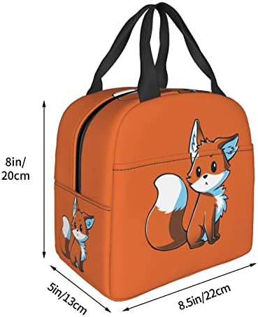 Korrbo Cute Anime Foxes Saco de lanchonete isolada reutilizável lancheira portátil recipiente para meninos trabalho de escritório