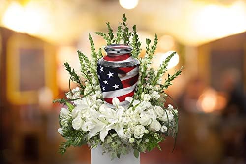Urnas de cremação de bandeira americana para cinzas adultos masculinos - urnas patrióticas para militares e veteranos - urnas