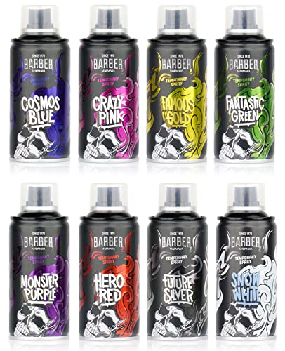 Barber Marmara Hairdresser Color Hair Spray Futuro Silver - 150 ml - Spray de cor de cabelo de cor para vestir e maquiagem