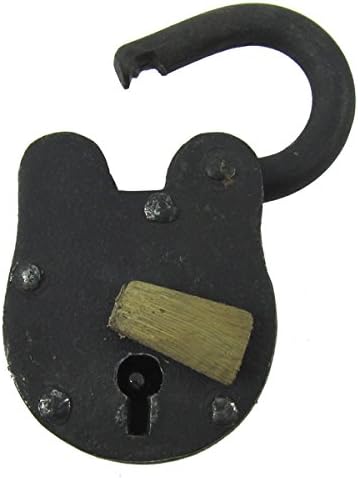 Treasure Gurus Estilo antigo Ferro fundido rústico e cadeado de latão Squeletão pesado Sketton Key Lock com 2 teclas
