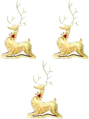 3pcs Art Iron Art Adornamento de Elk de Natal