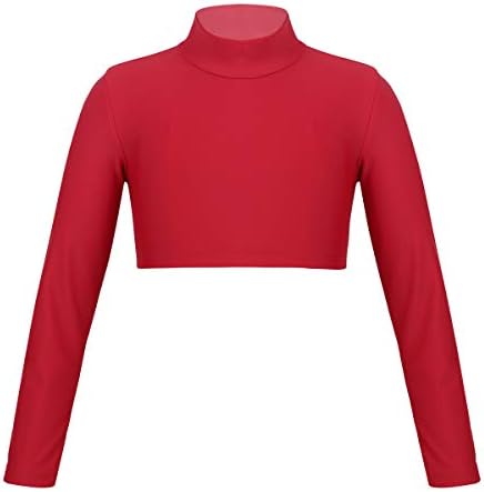 JAHATHA GIRLA MENINAS MANEIRA LONGA TURTLENECK TOP TOP CHAMISTAS ATLETICAS Ginástica/dança/esportes/Tops de exercícios