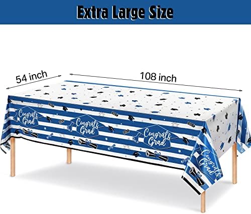 Tegeme 3 peças Tocadas de mesa de graduação Parabéns Parabéns Capas de mesa de pós -graduação Class de 2023 Decorações e suprimentos para festas de formatura para a escola College High School, 54 x 108 polegadas