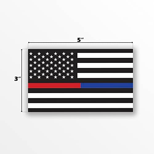 Esquecidos de bandeira de bandeira nos EUA da linha vermelha azul fino Compatível com carros e caminhões de 5 polegadas x 3 polegadas