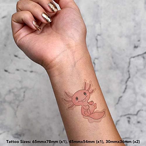 Azeeda grande 'axolotl' tatuagem temporária 'fofa'