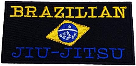 Brasileiro jiu jitsu patch bordado ferro/costurar no crachá bjj lutando com casca de casca de shorts de calças de calças