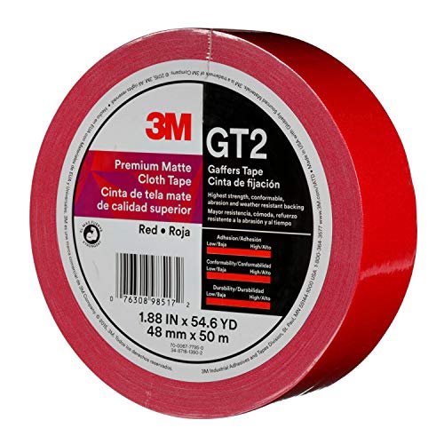 3m premium fita fosco fosco gt2, vermelho, 48 mm x 50 m, 11 mil